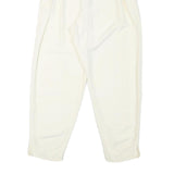 Womens Polyester Blend Relaxed Fit Cream Trousers W24 L25 Elastic Waist High