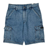 Wrangler Cargo Shorts - 33W 9L Blue Cotton