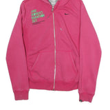 NIKE Womens Pink Hoodie M Womens Marathon Zip Up Athletic Casual