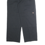 DICKIES Mens Regular Black Cotton Blend Workwear Trousers W36 L30 Zip Closure