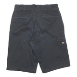DICKIES Mens Shorts Black Relaxed Fit L W30 Workwear Cotton Blend Casual