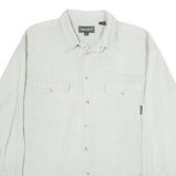 TIMBERLAND Mens White & Blue Checked Cotton Shirt XL Casual Long Sleeve Button