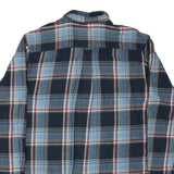 JACHS Mens Blue & Brown Check Shirt XL Cotton Blend Casual Long Sleeve