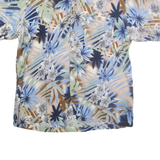 FALLS CREEK Mens Blue Green Brown Floral Rayon Shirt M Short Sleeve Casual
