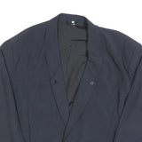 MANHATTEN CLUB Mens Navy Button Jacket M Polyester Blend Plain Classic