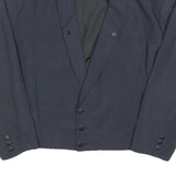 MANHATTEN CLUB Mens Navy Button Jacket M Polyester Blend Plain Classic