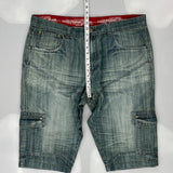 Hip Hop Point Zero Cargo Shorts - 40" Waist Dark Wash Denim