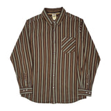 The North Face Striped Shirt - Large Brown Cotton