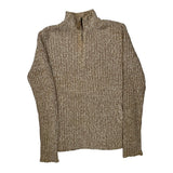 Tommy Hilfiger 1/4 Zip - Large Beige Cotton Blend