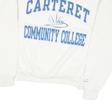 CHAMPION Mens Cream Carteret Community College Crew Neck S Cotton Blend