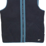 THE NORTH FACE Mens Navy Blue Fleece Jacket M Polyester Sleeveless Zip