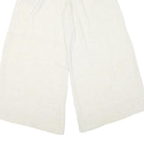 THE BURNT SOUL Womens Cotton Blend White Loose Wide-Leg Trousers W26 L27