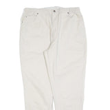 TEDDY'S Womens Cotton Blend White Relaxed Straight Trousers W36 L32 Casual