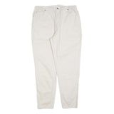 TEDDY'S Womens Cotton Blend White Relaxed Straight Trousers W36 L32 Casual