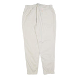 TEDDY'S Womens Cotton Blend White Relaxed Straight Trousers W36 L32 Casual