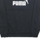 PUMA Mens Black Cotton Blend Crew Neck Sweatshirt S Logo Graphic