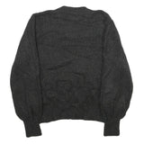 TIME AND TRU Womens Black Sparkle Pullover Plain Crew Neck Basic Knit L Jumper