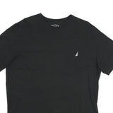 NAUTICA Mens Black Classic T-Shirt L Short Sleeve Crew Neck Cotton Casual