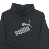 PUMA Womens Black Pullover Sweatshirt UK 14 Cotton Blend Logo Print