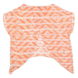 GUESS Womens Orange Printed Top Sleeveless Round Neck S Lightweight