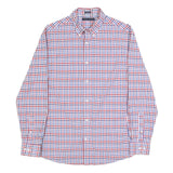 TOMMY HILFIGER Mens Blue & Red Check Shirt M Cotton Button Down Slim Fit