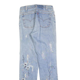 LEVI'S Womens Slim Blue Denim Skinny Jeans W29 L34 Embroidered Distressed