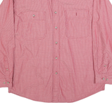 WRANGLER Mens Red & White Cotton Shirt L Long Sleeve Button Pocket Casual