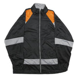 PLAYCREW Mens Black & Orange Sports Jacket XL Polyester Zip Lightweight