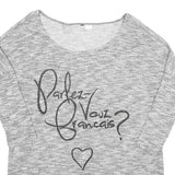 H&M Womens Grey Patterned Jumper Round Neck Basic Knit Size S Casual Comfort