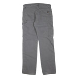 DICKIES Mens Grey Cotton Blend Regular Straight Trousers W34 L32 Workwear Casual