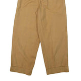 PIZI Womens Cotton Blend Beige Relaxed Wide-Leg Trousers W24 L24 Casual Wear
