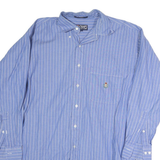 CHAPS RALPH LAUREN Mens Blue & White Stripe Cotton Shirt XL Classic Button Down