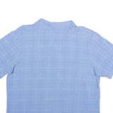 CHAPS Mens Blue Check Short Sleeve Polo Shirt L Cotton Casual Classic