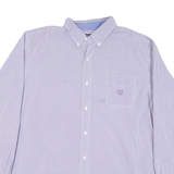 CHAPS Mens Purple & White Check Shirt 2XL Button Down Long Sleeve Casual Cotton