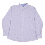 CHAPS Mens Purple & White Check Shirt 2XL Button Down Long Sleeve Casual Cotton