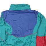 ATHLETIC WORKS Mens Green & Blue & Red Windbreaker Jacket XL Polyester Blend