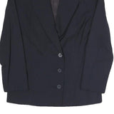 TATTOO Womens Black Button Jacket S Polyester Blend Plain Stylish Workwear