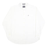 NAUTICA Mens White XL Classic Fit Cotton Blend Shirt Long Sleeve Button Plain