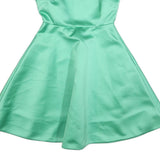 ROCHAS Womens Green Satin Fit & Flare Mini Dress Polyester Short Sleeve S