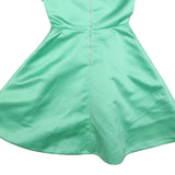 ROCHAS Womens Green Satin Fit & Flare Mini Dress Polyester Short Sleeve S