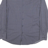 BOSS Mens Blue Pattern Shirt M Cotton Blend Long Sleeve Smart Casual
