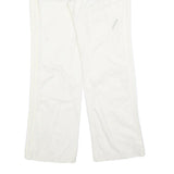 ADIDAS Womens Cotton Blend White Regular Wide-Leg Trousers W32 L31 Zip Casual
