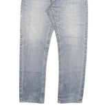 Mens Slim Blue Denim Jeans W32 L28 Cotton Blend Zip Classic Casual Stylish