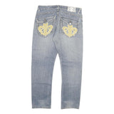 Mens Slim Blue Denim Jeans W32 L28 Cotton Blend Zip Classic Casual Stylish