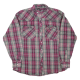 CANYON GUIDE Mens Grey & Pink Check Shirt XL Classic Cotton Blend Long Sleeve