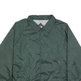 FRANKLIN SPORTS Mens Green Nylon Coach Jacket L Button Closure Plain Lightweight