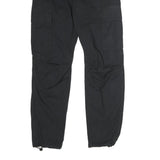 H&M Womens Black Cotton Blend Regular Leg Trousers W30 L28 Cargo Style Zip