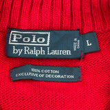 Polo By Ralph Lauren 1/4 Zip - Large Red Cotton