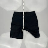 Oakley Cargo Shorts - 33W 11L Black Cotton