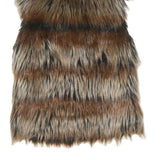 AVANT PREMIERE Womens Brown Faux Fur Gilet XS Polyester Blend Button Closure